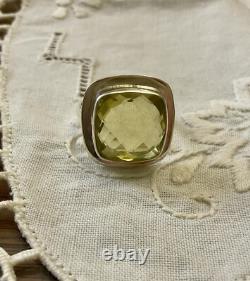 ÉNORME NATURELLE CITRINE ARGENT MASSIF, MARQUISE ANCIENNE BAGUE, Unique CREATEUR