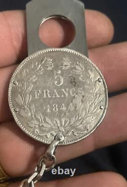 Eloi Pernet Ancien Coupe Cigare Argent Massif Monnaie 5f Louis Philippe 1844 W