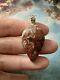 Énorme Ancien Pendentif En Agate Véritable Et Argent Massif, Très Beau