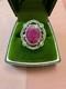 Énorme Naturel Rubis Opale Argent Massif, Splendide Ancienne Bague