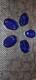 Ensemble De 5 Sali&egrave;res Anciennes En Cristal Bleu Cobalt Et Argent Massif 800