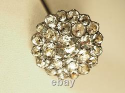 Epingle A Chapeaux Argent Massif Ancienne XVIII Antique Foiled Silver Pin Hat