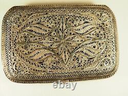 Etui A Cigarettes Ancien Argent Massif Filigrane Antique Silver Filigree Case