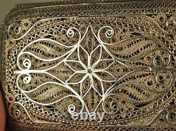 Etui A Cigarettes Ancien Argent Massif Filigrane Antique Silver Filigree Case