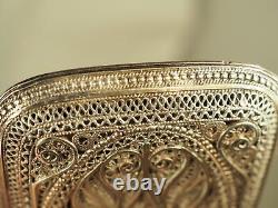 Etui A Cigarettes Ancien Argent Massif Filigrane Antique Silver Filigree Case