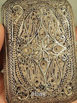 Etui A Cigarettes Ancien Argent Massif Filigrane Antique Silver Filigree Case