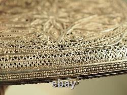 Etui A Cigarettes Ancien Argent Massif Filigrane Antique Silver Filigree Case