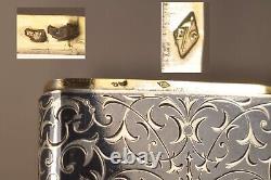 Etui A Cigarettes Ancien Argent Massif Nielle Antique Niello Solid Silver Case