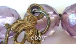 Grand Chapelet Ancien Argent Massif Et Grains En Verre De Couleur