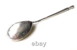 Grande cuillère à caviar russe ancienne en argent massif 84 poinçon