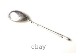 Grande cuillère à caviar russe ancienne en argent massif 84 poinçon