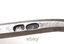 Grande cuillère à caviar russe ancienne en argent massif 84 poinçon