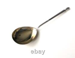 Grande cuillère à caviar russe ancienne en argent massif 84 poinçon