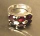 Grenat Et Argent Massif, Grosse Bague Ancienne T 54-jonc Style Art D&eacute;co Tank-925
