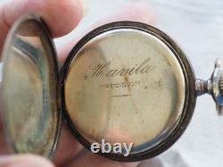 Grosse Montre De Gousset Ancienne Argent Massif Havila Pocket Watch Antique