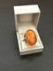 Grosse Ancienne Bague Argent Massif Ambre Baltic