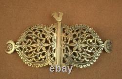 IMPORTANTE ANCIENNE BOUCLE DE CEINTURE VERMEIL ARGENT MASSIF DORÉ MINERVE XIXe
