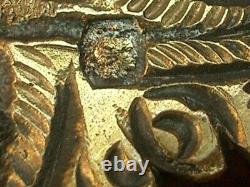 IMPORTANTE ANCIENNE BOUCLE DE CEINTURE VERMEIL ARGENT MASSIF DORÉ MINERVE XIXe