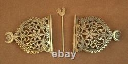 IMPORTANTE ANCIENNE BOUCLE DE CEINTURE VERMEIL ARGENT MASSIF DORÉ MINERVE XIXe