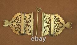IMPORTANTE ANCIENNE BOUCLE DE CEINTURE VERMEIL ARGENT MASSIF DORÉ MINERVE XIXe