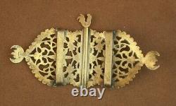 IMPORTANTE ANCIENNE BOUCLE DE CEINTURE VERMEIL ARGENT MASSIF DORÉ MINERVE XIXe