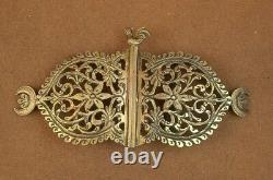 IMPORTANTE ANCIENNE BOUCLE DE CEINTURE VERMEIL ARGENT MASSIF DORÉ MINERVE XIXe