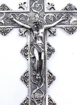 Importante croix pectorale en argent massif XVIIIeme pendentif ancien