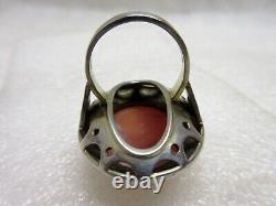 Imposante BAGUE ancienne ART DECO signé FAHRNER Camée & Argent massif Ring