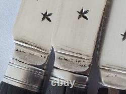 LOT ANCIENS COUTEAUX XVIIIe ARGENT MASSIF ÉBÈNE 18ème silver knives 18th