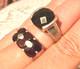 Lot Grosse Bague Ancienne Argent Massif-grenat-jonc Chevali&egrave;re Pierre Naturelles