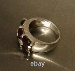 LOT Grosse Bague Ancienne Argent Massif-Grenat-Jonc Chevalière Pierre Naturelles