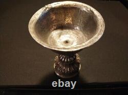 Lampe A Beurre Ancienne Tibet Nepal Chine Argent Massif Bouddhisme