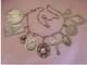 Lot 10 Anciennes Medailles Pendentif Religieux Argent Massif Sur Collier Chaine