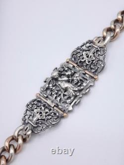 Louis BAUDET Bracelet Ancien en Argent Massif et Vermeil Époque XIXe