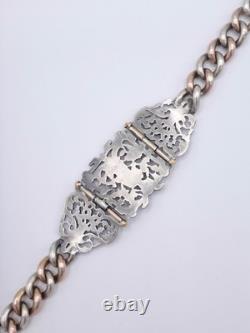 Louis BAUDET Bracelet Ancien en Argent Massif et Vermeil Époque XIXe