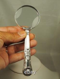 Loupe Ancienne Argent Massif Antique Silver Magnifying Glass Sterling William IV