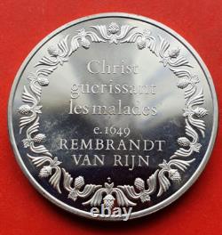 MEDAILLE ANCIENNE EN ARGENT MASSIF CHRIST GUERISSANT LES MALADES en SUP