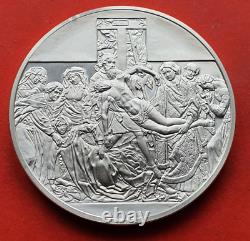 MEDAILLE ANCIENNE EN ARGENT MASSIF DESCENTE DE CROIX e. 1435 en SUP