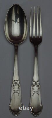 Magnifique ancienne paire couvert argent massif minerve et orfervre R&I 107.6 gr