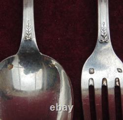 Magnifique ancienne paire couvert argent massif minerve et orfervre R&I 107.6 gr