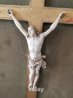 Magnifique grand christ sculptée Ancien fin 17ème début 18ème