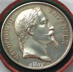 Medaille Ancienne De Napoleon III Empereur 1864 Par Barre En Argent Massif