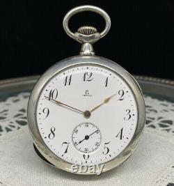 Montre de Gousset ancienne OMEGA Boitier Argent HOLY Antique Silver Pocket Watch