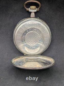 Montre de gousset ancienne suisse argent massif Fonctionne À réviser