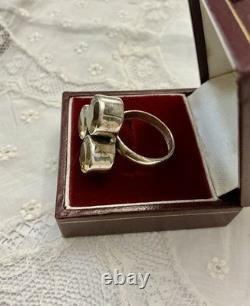Naturelle Citrine, Argent Massif, Grande Bague Ancienne, Unique Design