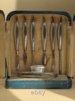Nécessaire de couture ancien en argent massif coffret d'origine fin XIXe