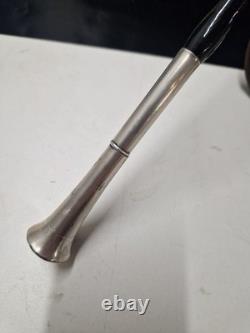 Ombrelle Ancienne en soie pommeau argent massif 800