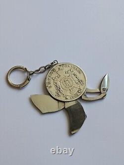 Onglier couteau ancien ELOI PERNET monnaie écu Napoleon III argent massif