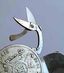 Onglier couteau ancien ELOI PERNET monnaie écu Napoleon III argent massif