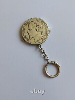 Onglier couteau ancien ELOI PERNET monnaie écu Napoleon III argent massif
